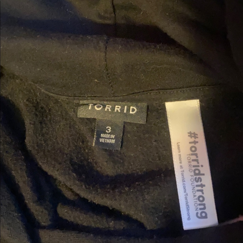 Torrid Black and Red Plaid sleeve Hoodie - Picture 3 of 4